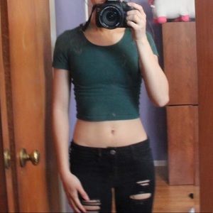 American Apparel Forest Green Crop Top S
